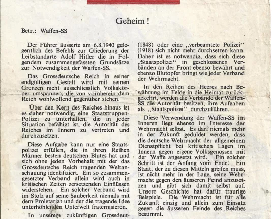 Geallieerd pamflet - 'Hitlers Freibrief für die SS'