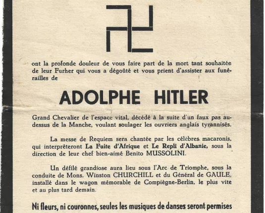 Pamflet Belgisch verzet - Adolphe Hitler