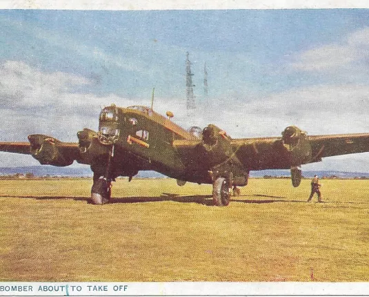 Halifax Bomber about to take off