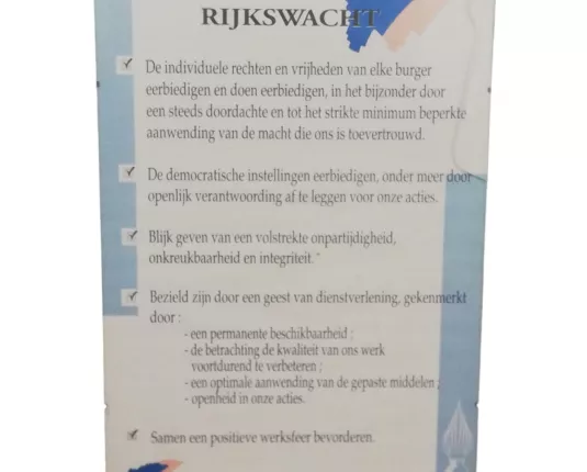 Rijkswacht - kader 'Waarden van de Rijkswacht'