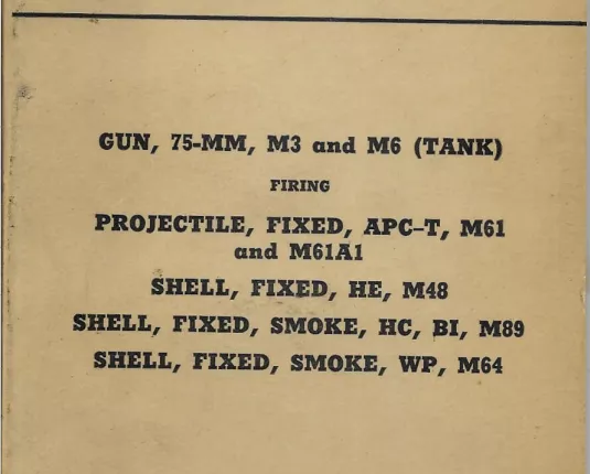 Firing Tables - Gun, 75-MM, M3 and M6 (Tank) - 1945